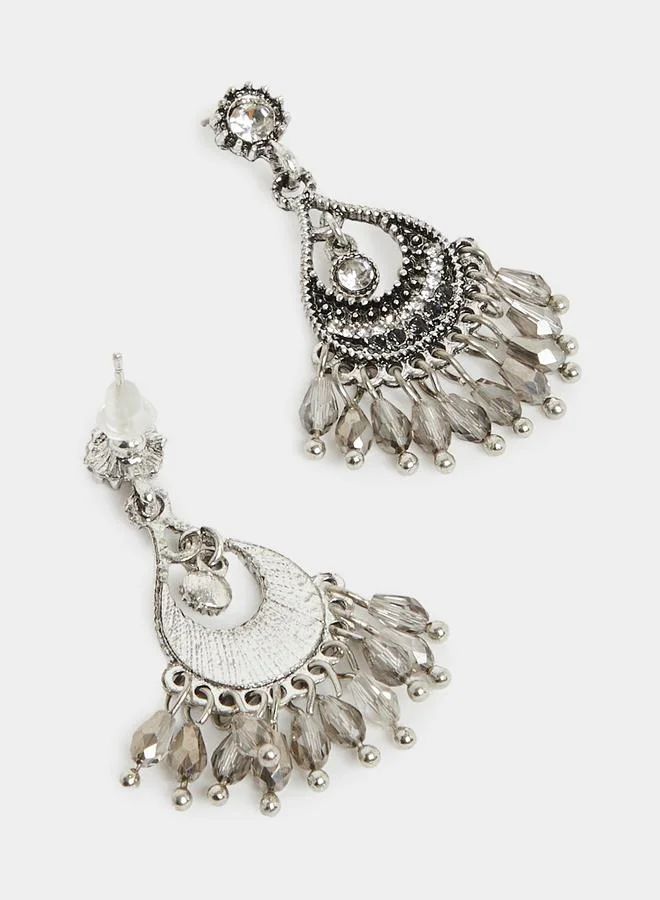 Styli Silver Boho Dangle Earrings